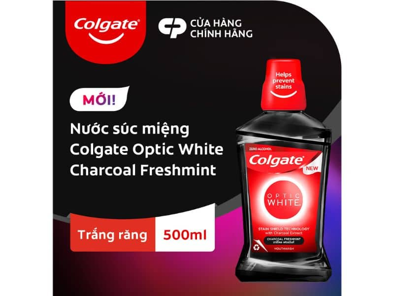 Nước súc miệng không cồn Colgate Optic White cho nụ cười rạng rỡ