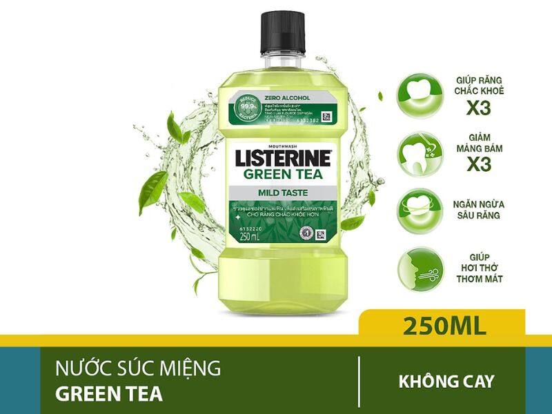  Nước súc miệng Listerine Green Tea không cồn, không cay 