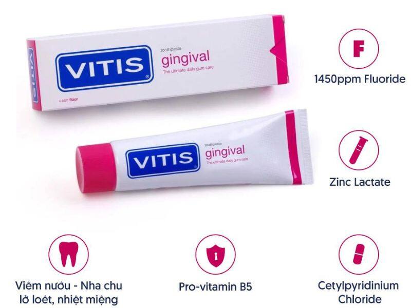 Kem đánh răng Vitis Gingival thích hợp răng nhạy cảm, viêm nướu