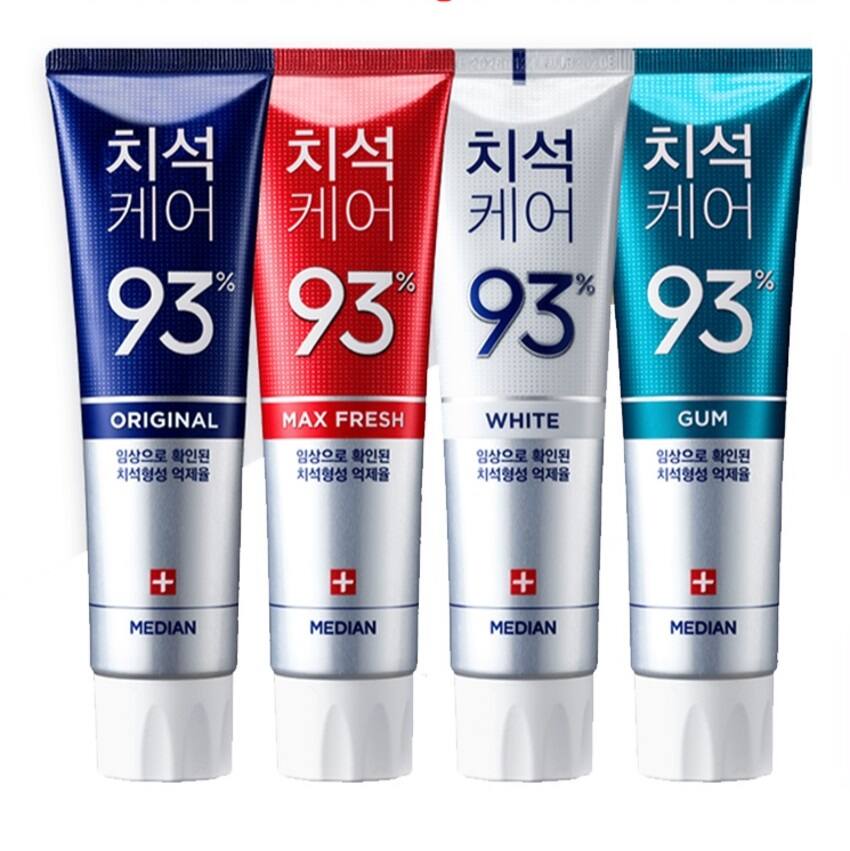 Các loại kem đánh răng trắng răng Median 93% của Hàn Quốc
