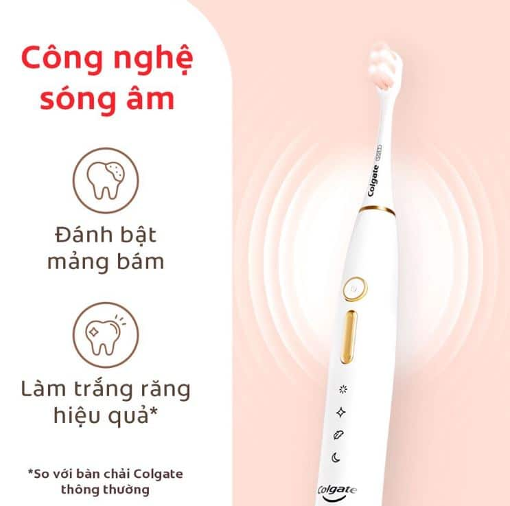 Bàn chải đánh răng điện Colgate với công nghệ sóng âm làm sạch