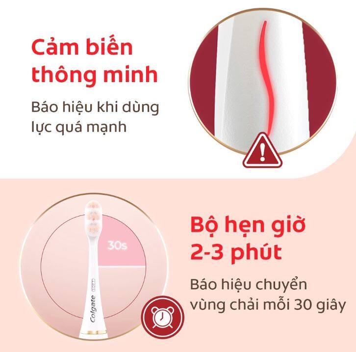 Bàn chải điện có bộ cảm biến thông minh và bộ hẹn giờ 2-3 phút