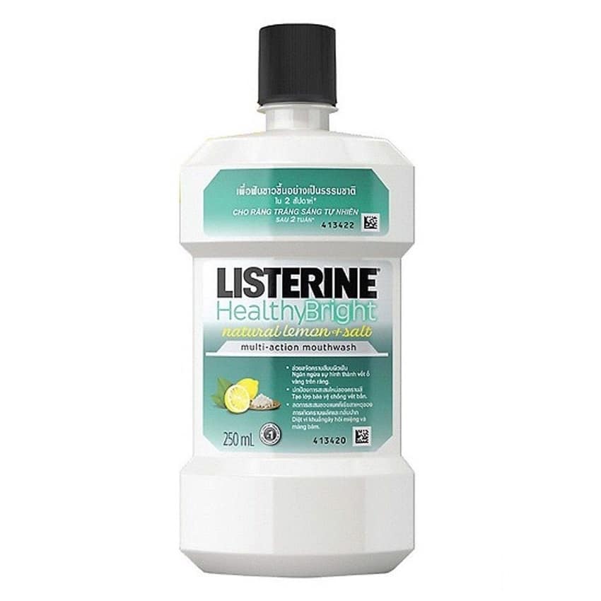 Nước súc miệng Listerine Healthy Bright cho răng niềng