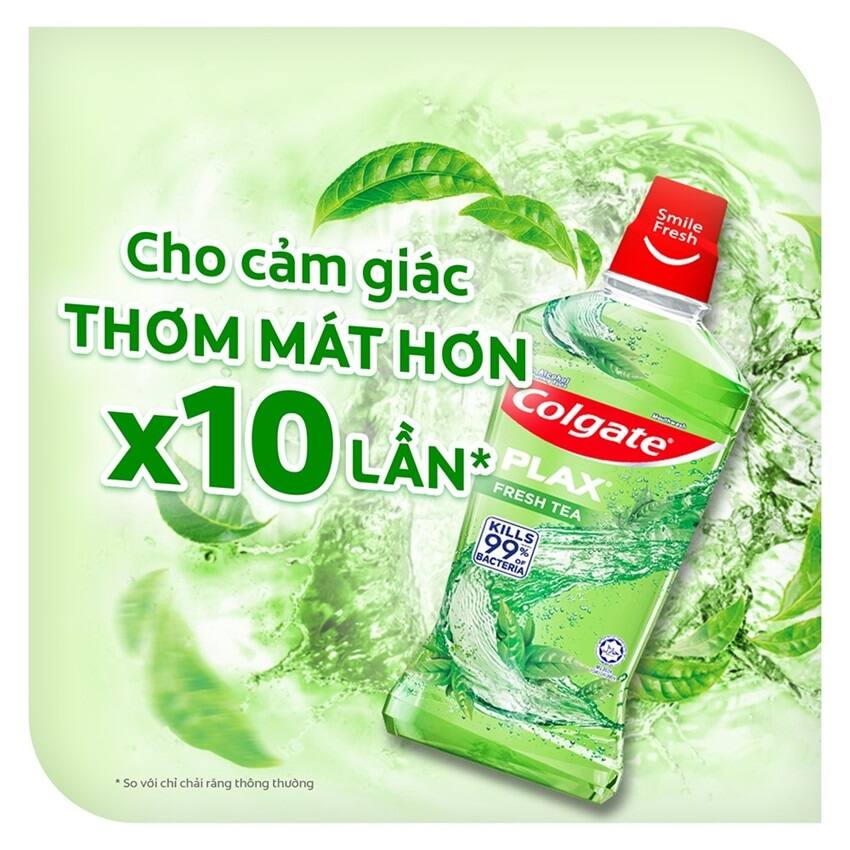 Nước súc miệng Colgate Plax Fresh Tea cho người niềng răng