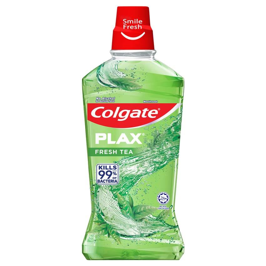 Nước súc miệng Colgate Plax Fresh Tea Trà Xanh no alcohol 500ml kháng 99% vi khuẩn.
