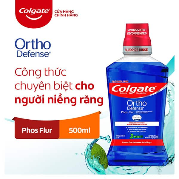 Nước súc họng diệt khuẩn Colgate Ortho chuyên biệt cho người niềng răng