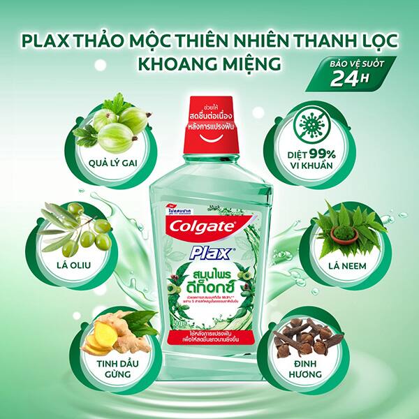 Colgate Plax thảo mộc từ thiên nhiên cho hơi thở thơm mát