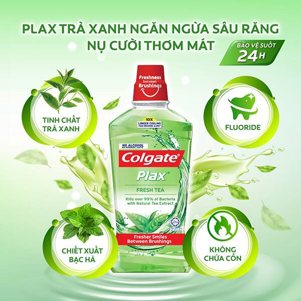 Nước súc miệng diệt khuẩn Colgate Plax Fresh Tea