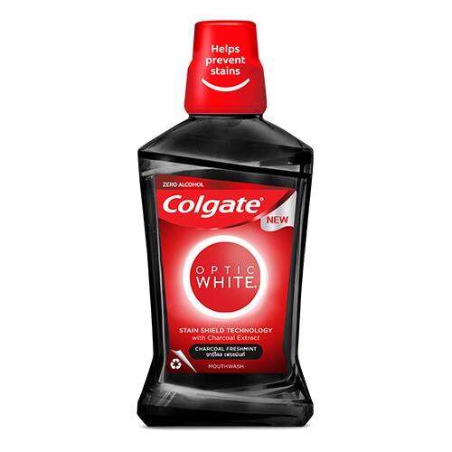 Nước súc miệng Colgate Optic White Charcoal Fresh Mint.