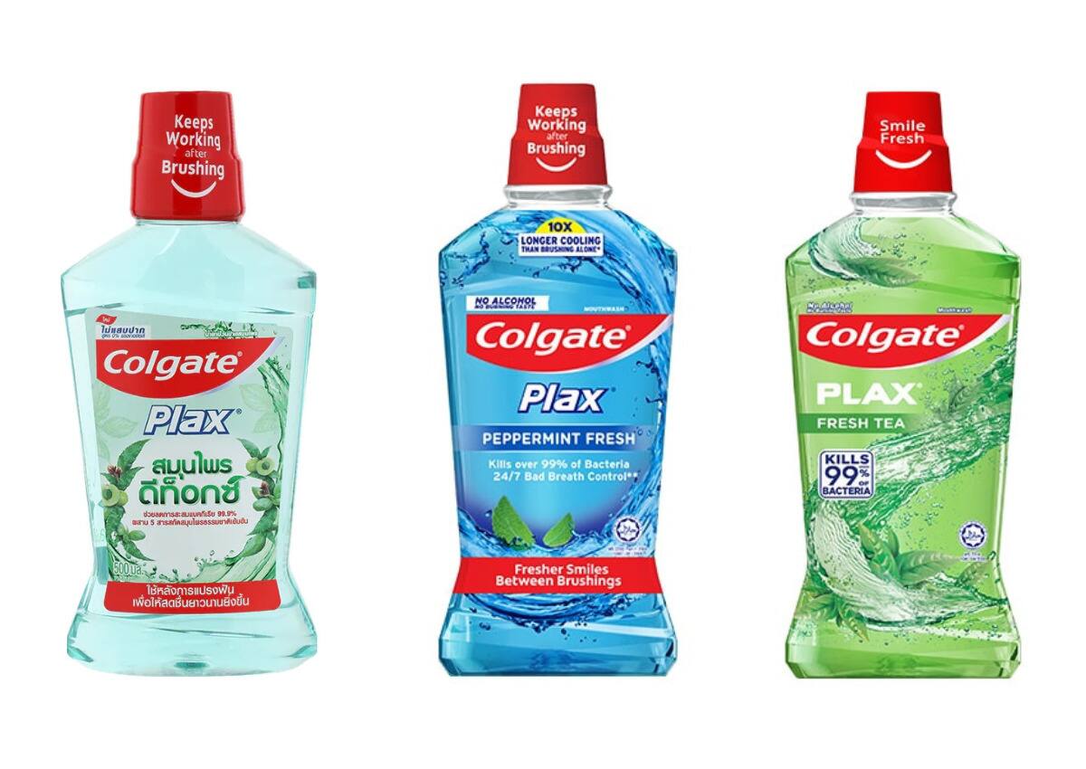3 dòng sản phẩm nước súc miệng Colgate Plax không chứa cồn.