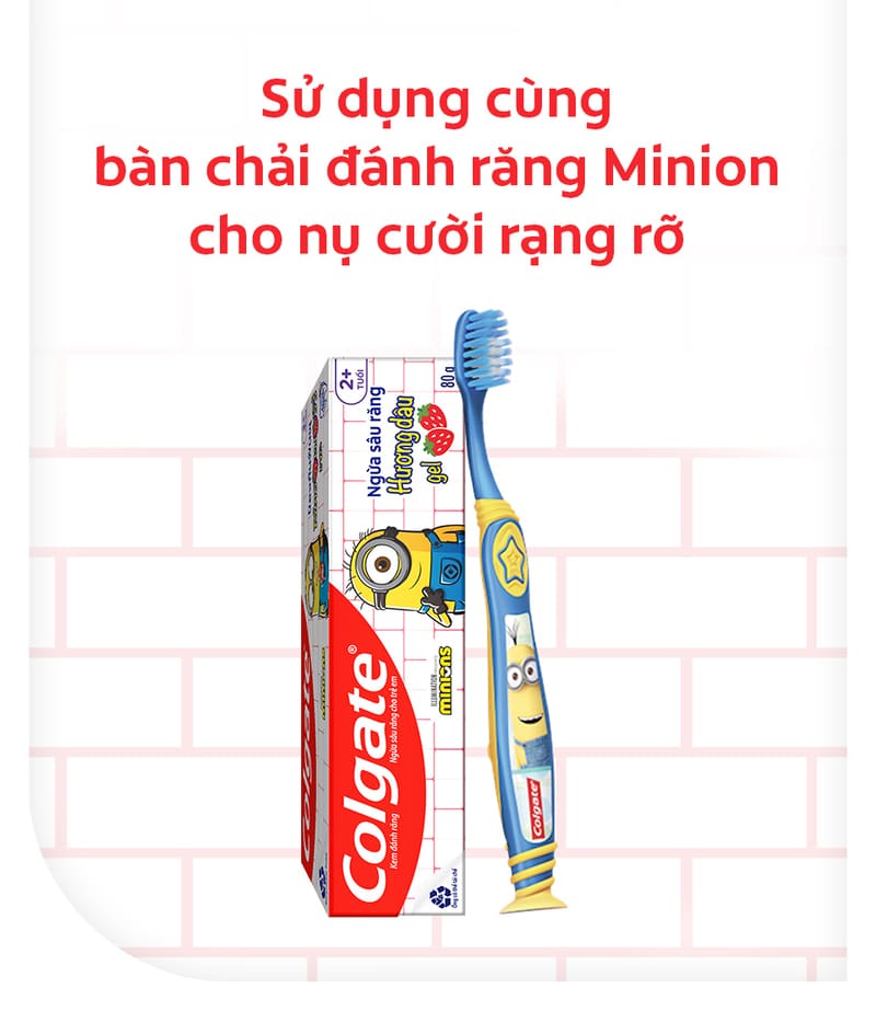 Kem đánh răng Colgate Minions hương dâu cho bé 2 tuổi